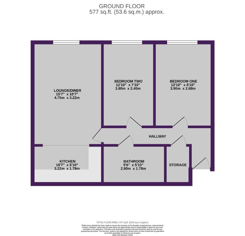 2 bedroom flat for sale - floorplan