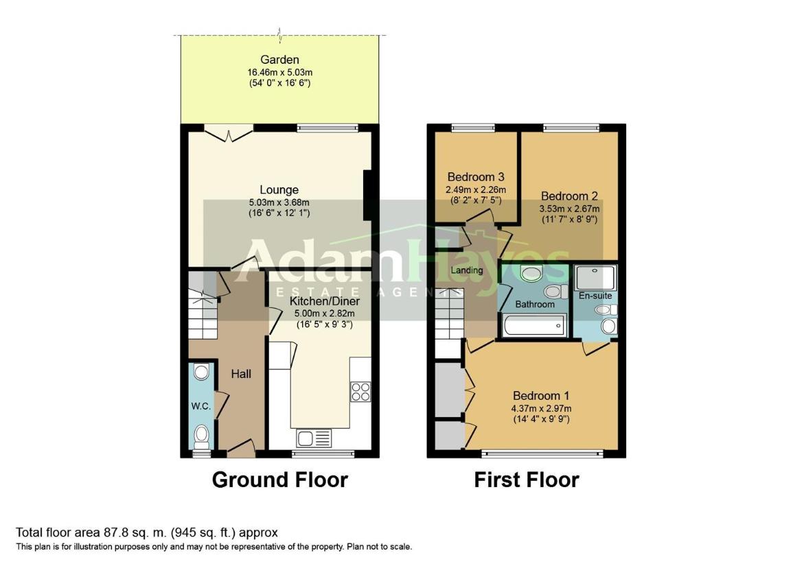 3 bedroom semi-detached house for sale - floorplan