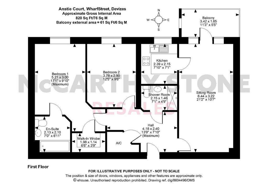 2 bedroom flat for sale - floorplan