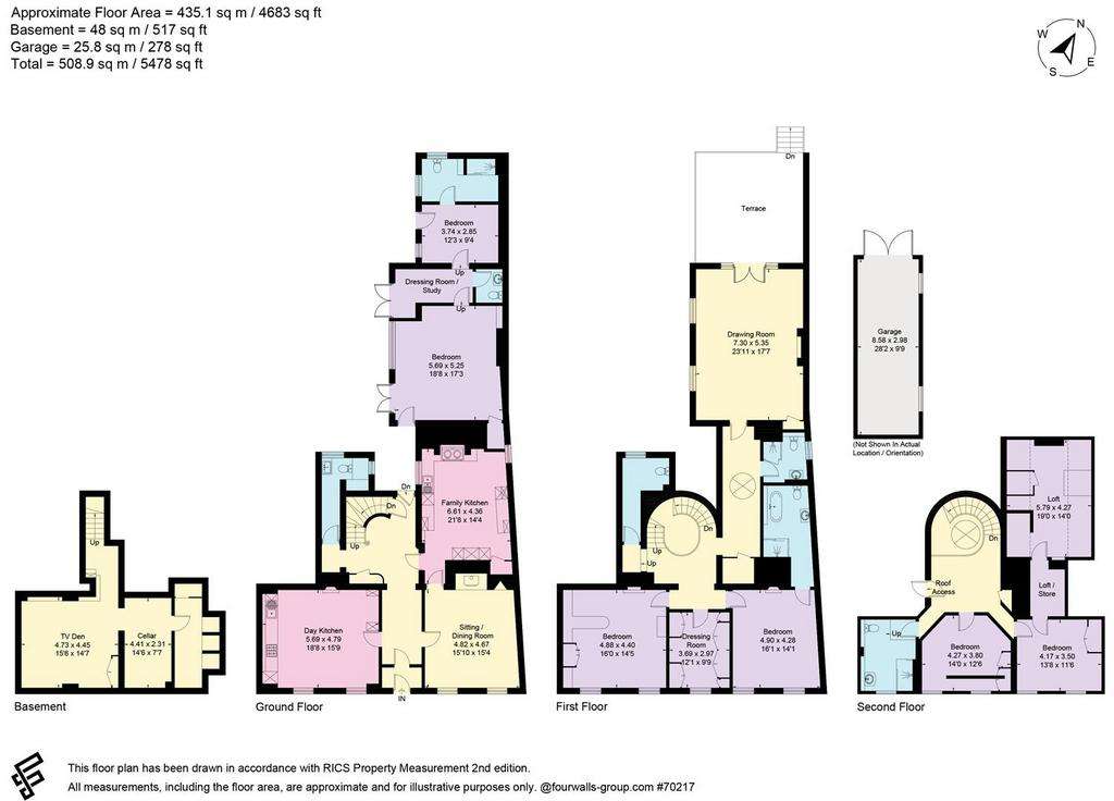 6 bedroom terraced house for sale - floorplan