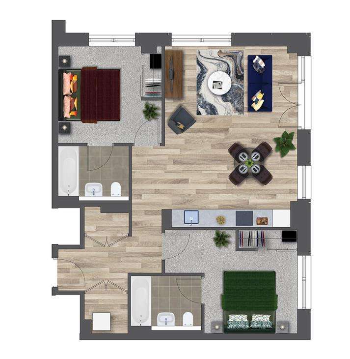 2 bedroom flat to rent - floorplan