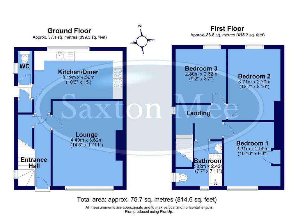 3 bedroom end of terrace house for sale - floorplan