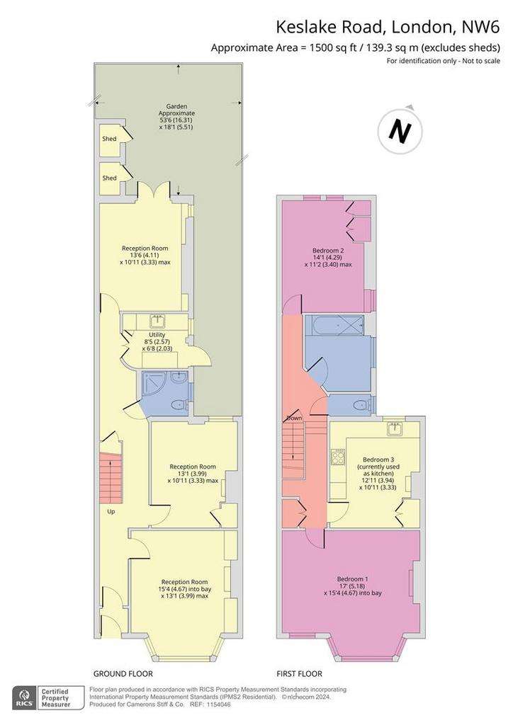 3 bedroom terraced house for sale - floorplan