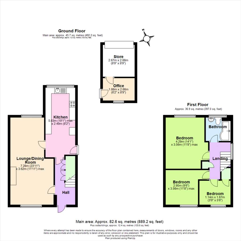 3 bedroom semi-detached house for sale - floorplan