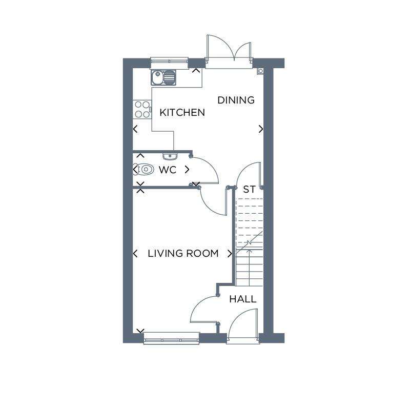 2 bedroom semi-detached house for sale - floorplan