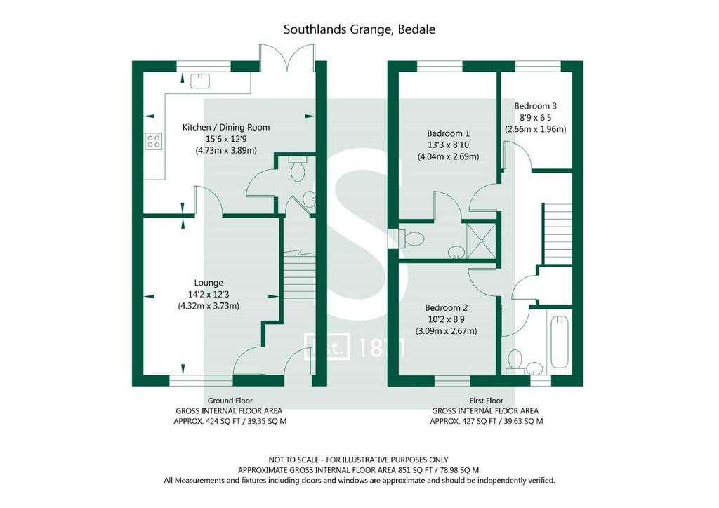 3 bedroom semi-detached house for sale - floorplan