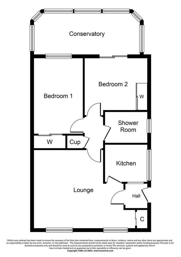 2 bedroom semi-detached bungalow for sale - floorplan