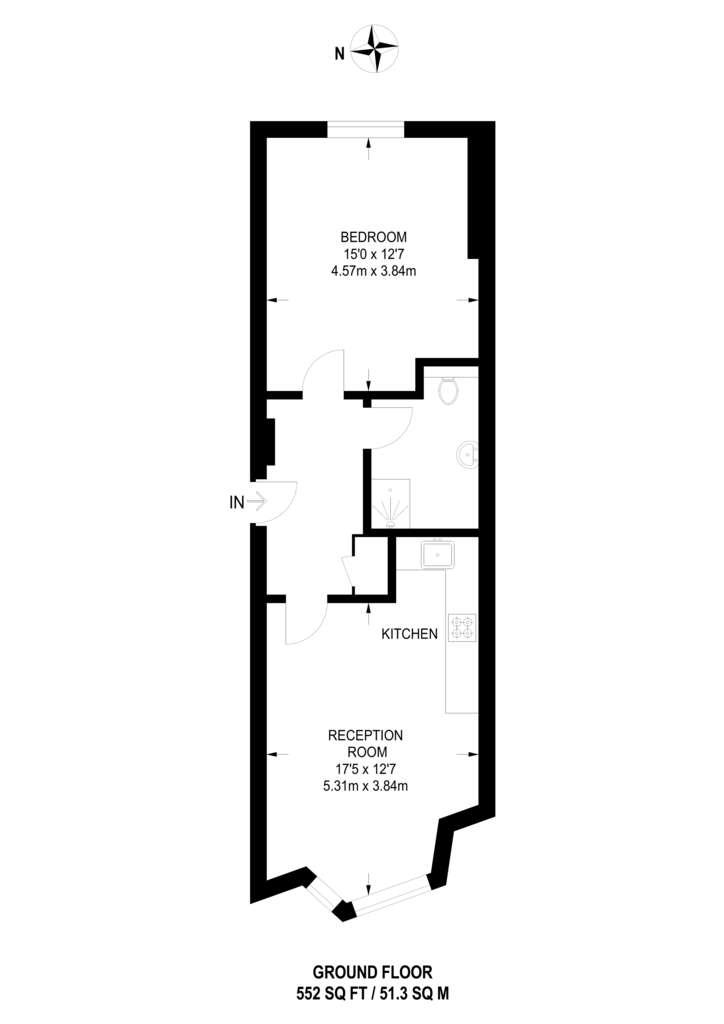 1 bedroom flat to rent - floorplan