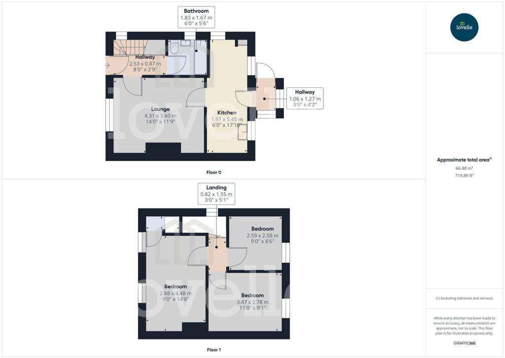 3 bedroom semi-detached house for sale - floorplan