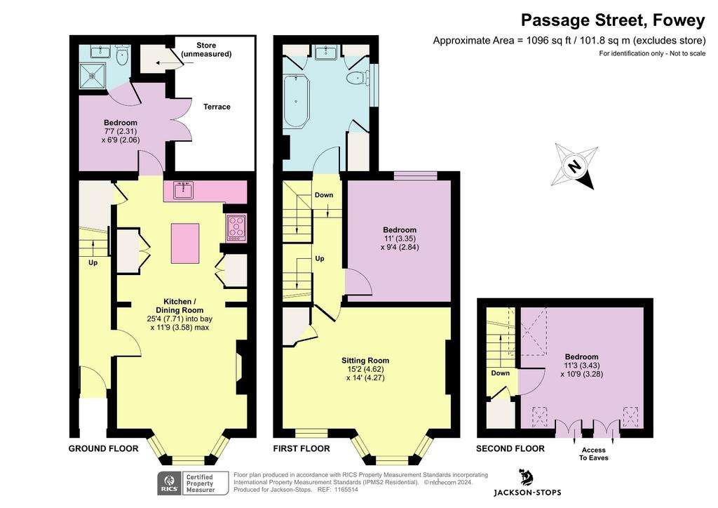 3 bedroom terraced house for sale - floorplan