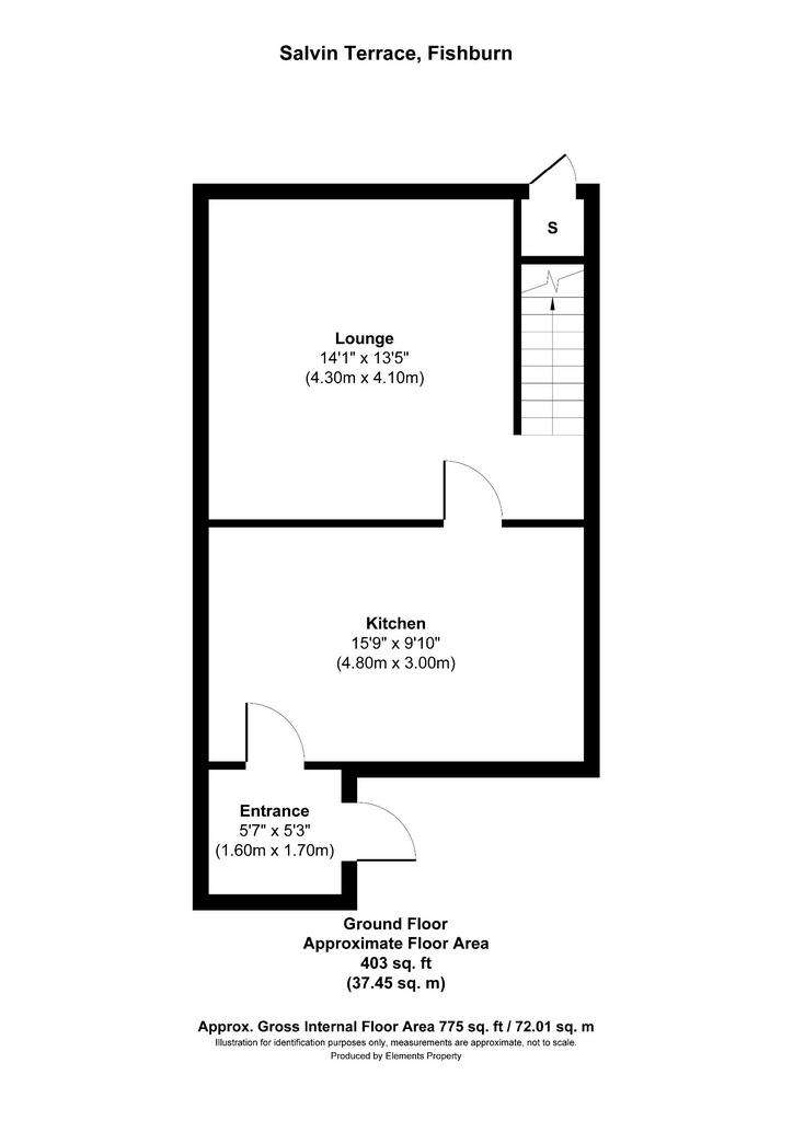 3 bedroom terraced house for sale - floorplan