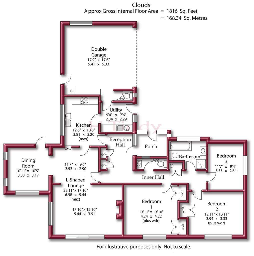 3 bedroom detached bungalow for sale - floorplan