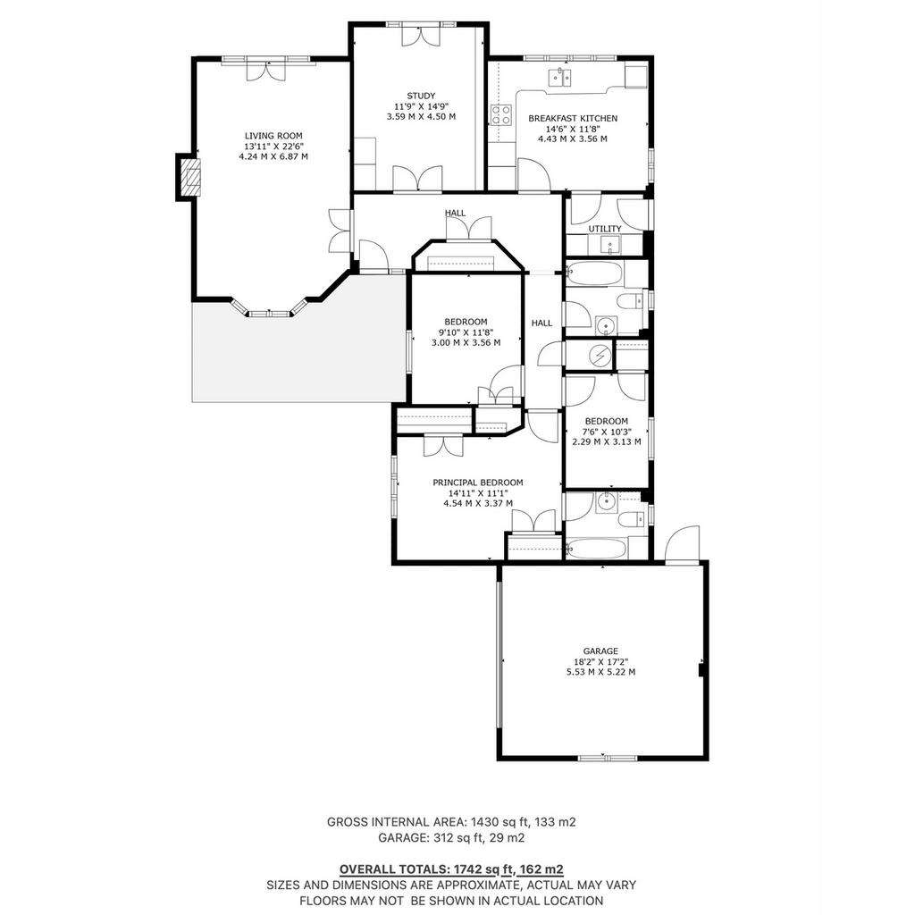 3 bedroom detached house to rent - floorplan