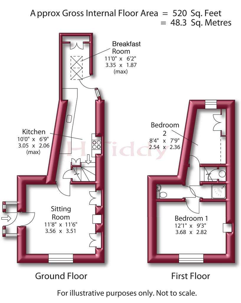 2 bedroom cottage for sale - floorplan