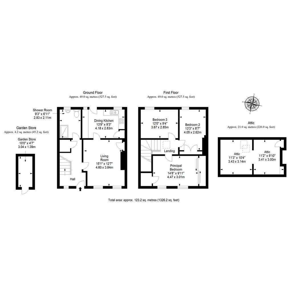 3 bedroom terraced house for sale - floorplan