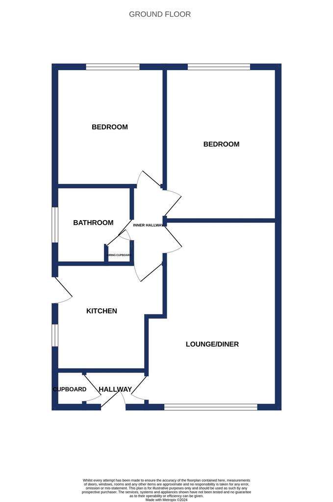 2 bedroom bungalow for sale - floorplan