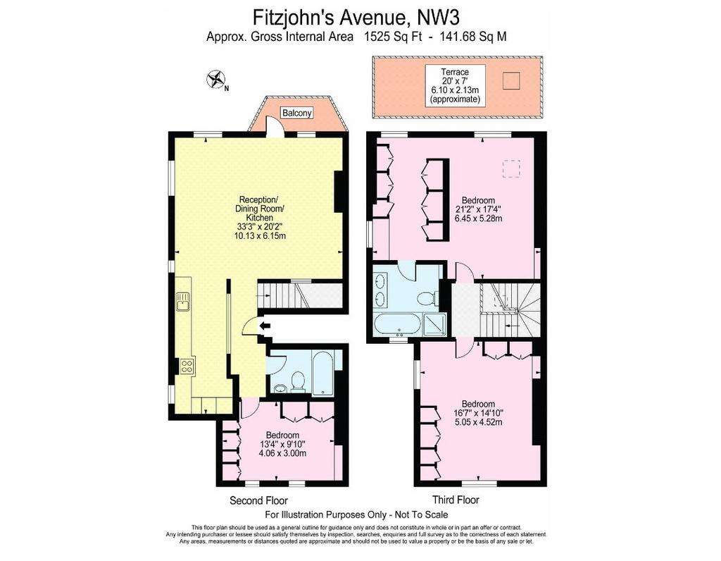 3 bedroom flat to rent - floorplan