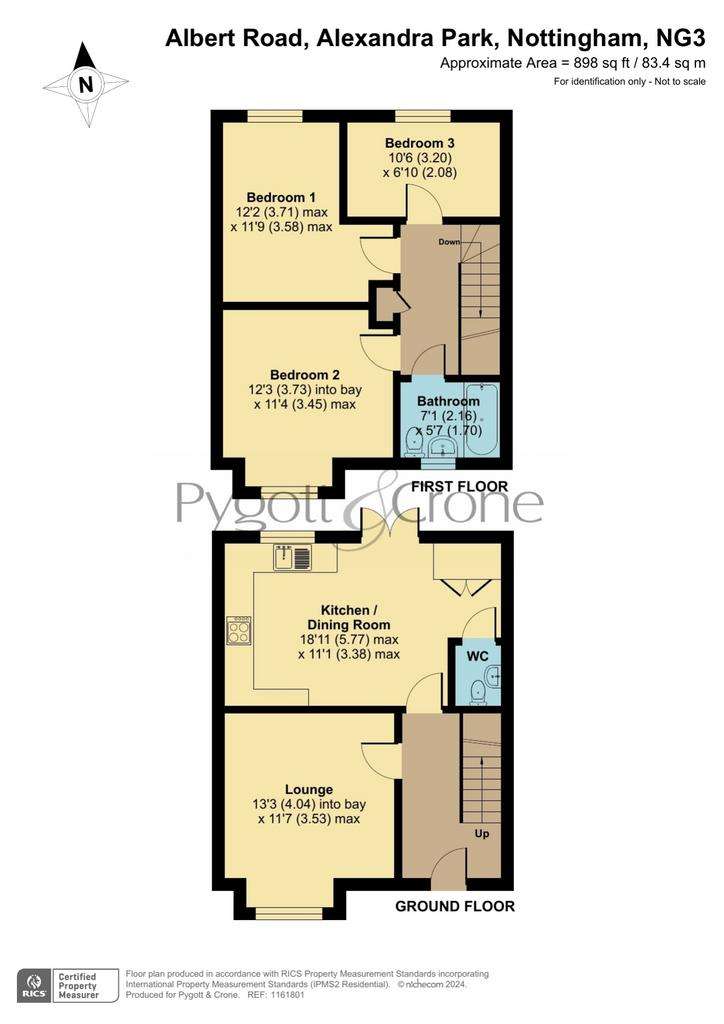 3 bedroom semi-detached house for sale - floorplan