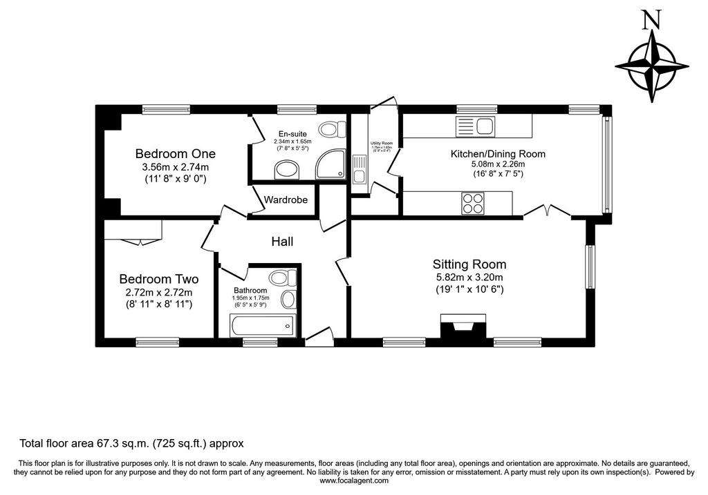 2 bedroom park home for sale - floorplan