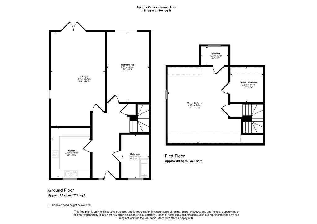 2 bedroom bungalow for sale - floorplan