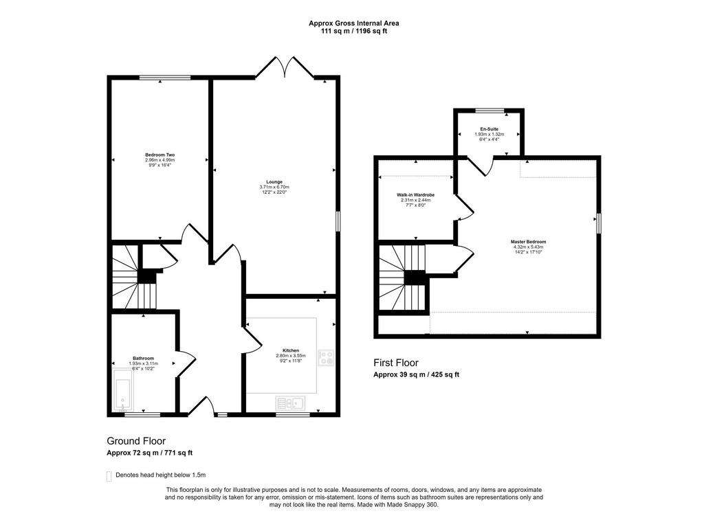 2 bedroom bungalow for sale - floorplan