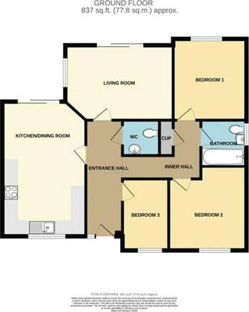 3 bedroom detached bungalow for sale - floorplan