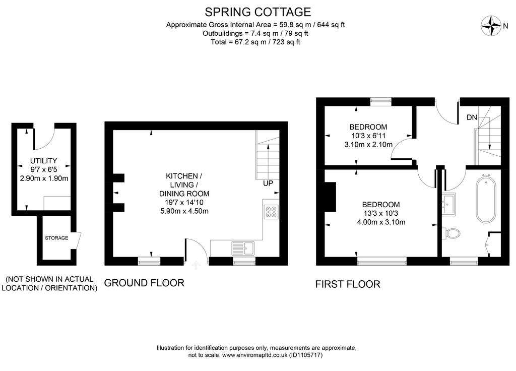 2 bedroom semi-detached house for sale - floorplan