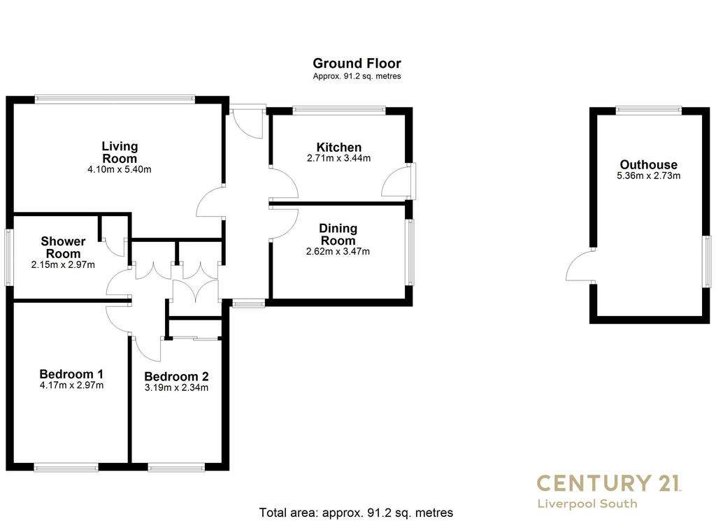 3 bedroom detached bungalow to rent - floorplan