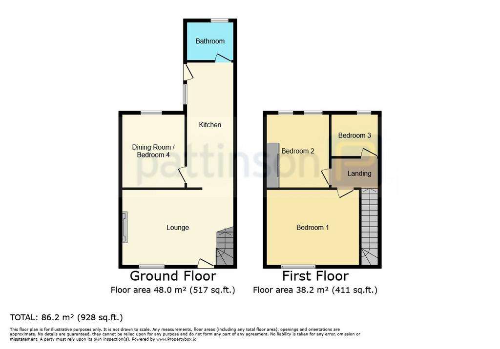 4 bedroom terraced house to rent - floorplan