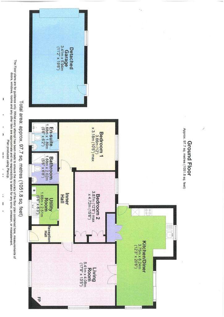 2 bedroom detached bungalow for sale - floorplan