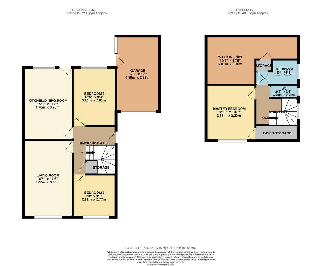 3 bedroom semi-detached bungalow for sale - floorplan