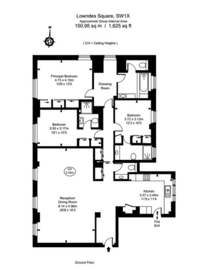 3 bedroom flat to rent - floorplan