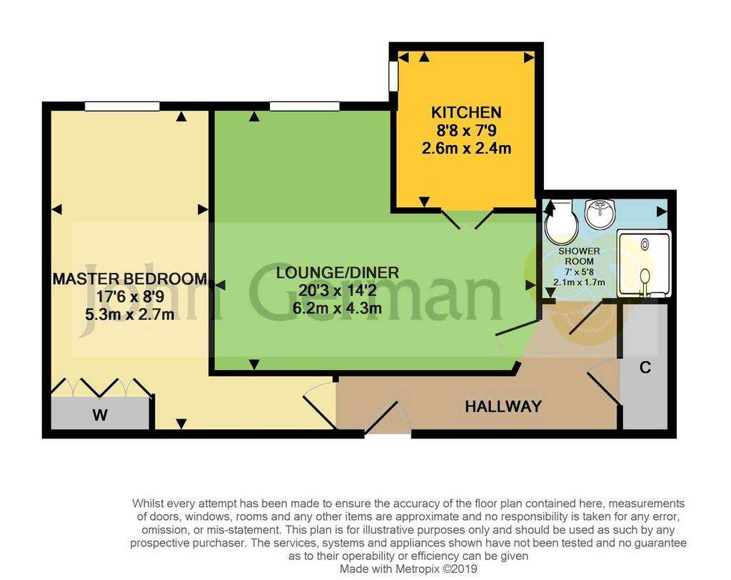 1 bedroom flat to rent - floorplan