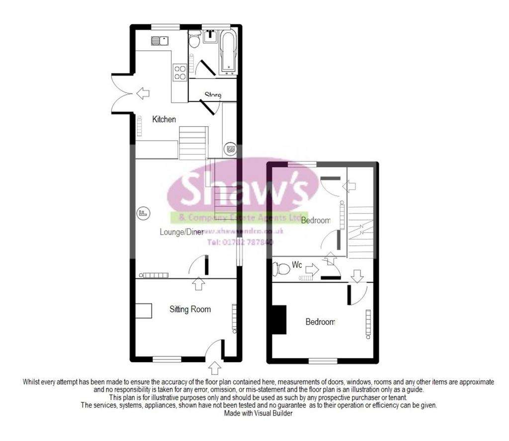 2 bedroom detached house for sale - floorplan