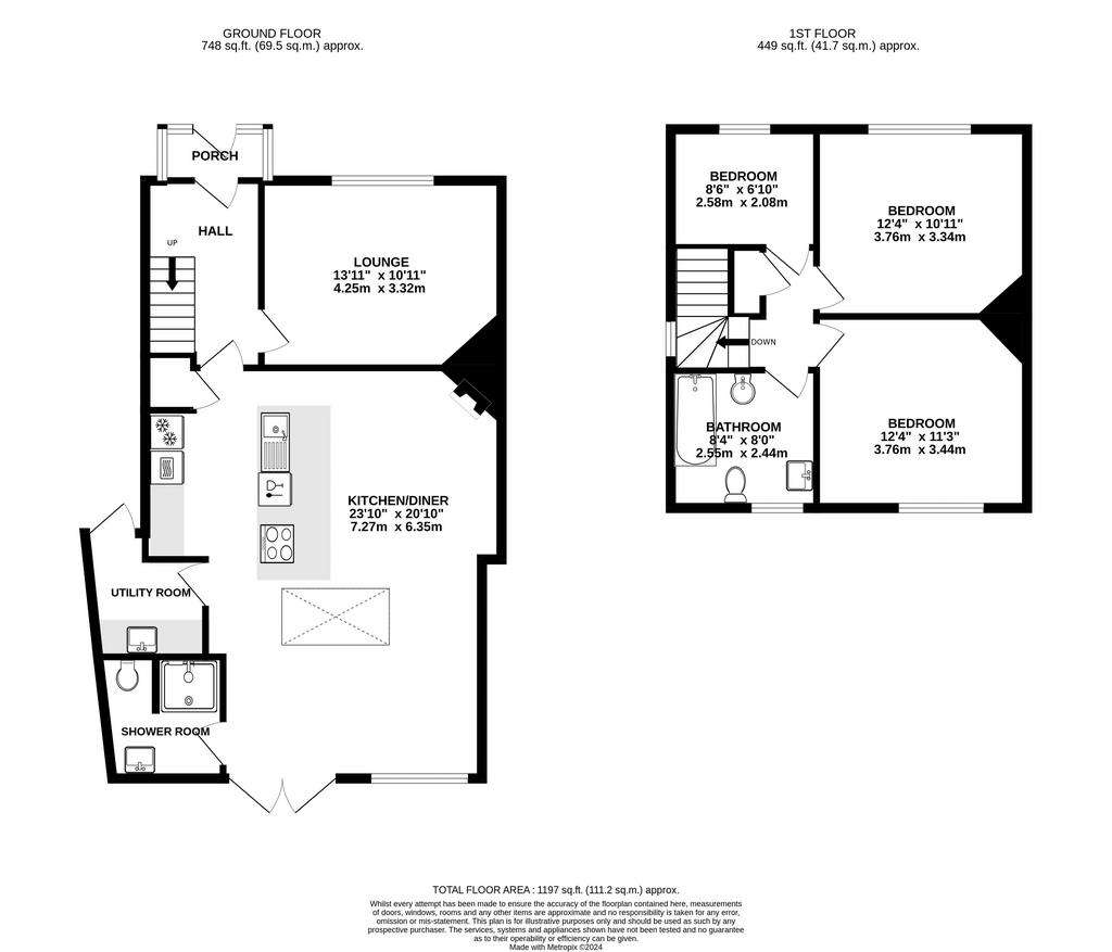 3 bedroom semi-detached house for sale - floorplan