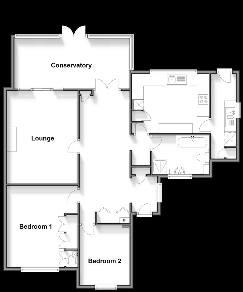 2 bedroom semi-detached bungalow for sale - floorplan