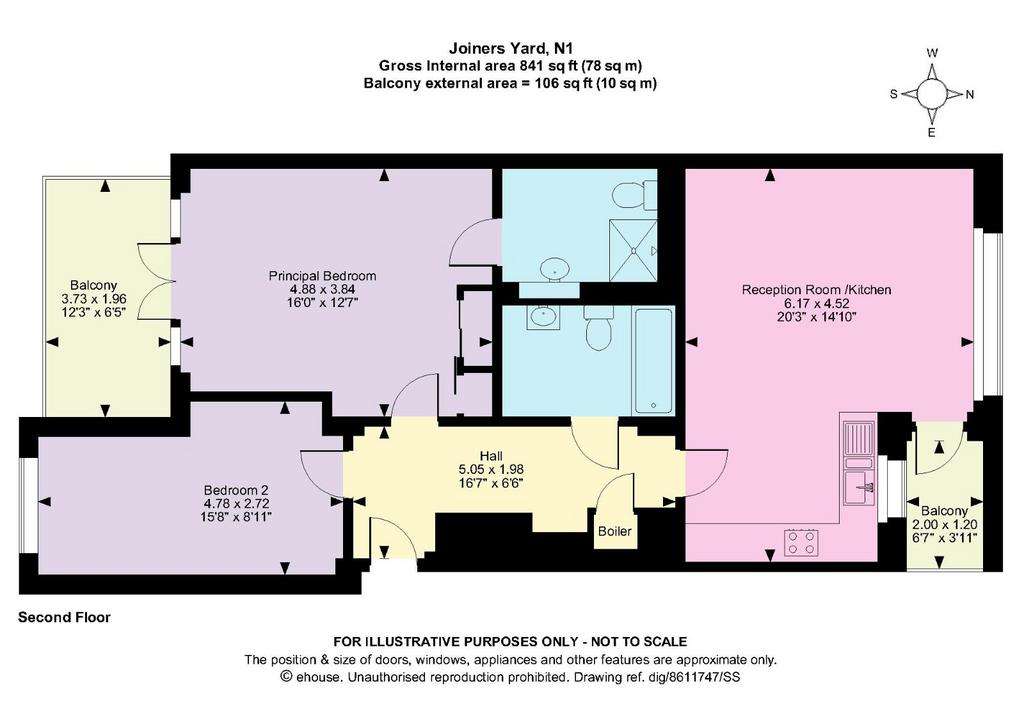 2 bedroom flat for sale - floorplan