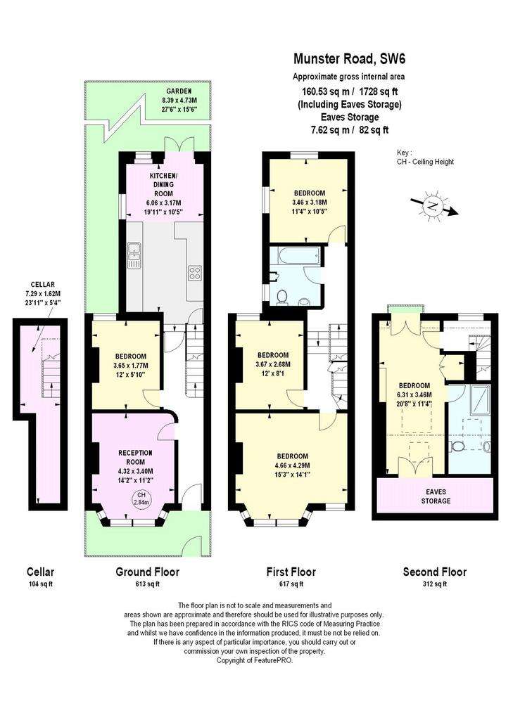 4 bedroom terraced house for sale - floorplan