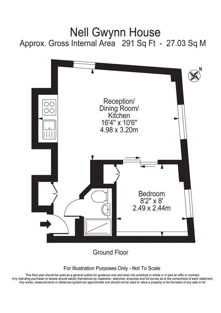 1 bedroom flat to rent - floorplan