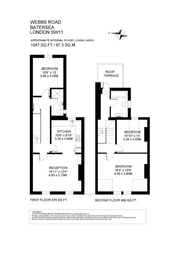 3 bedroom flat for sale - floorplan