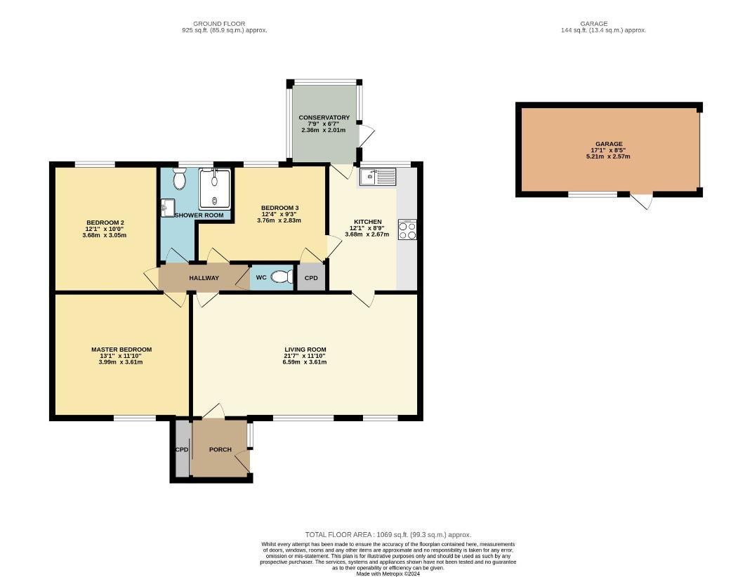 3 bedroom bungalow for sale - floorplan