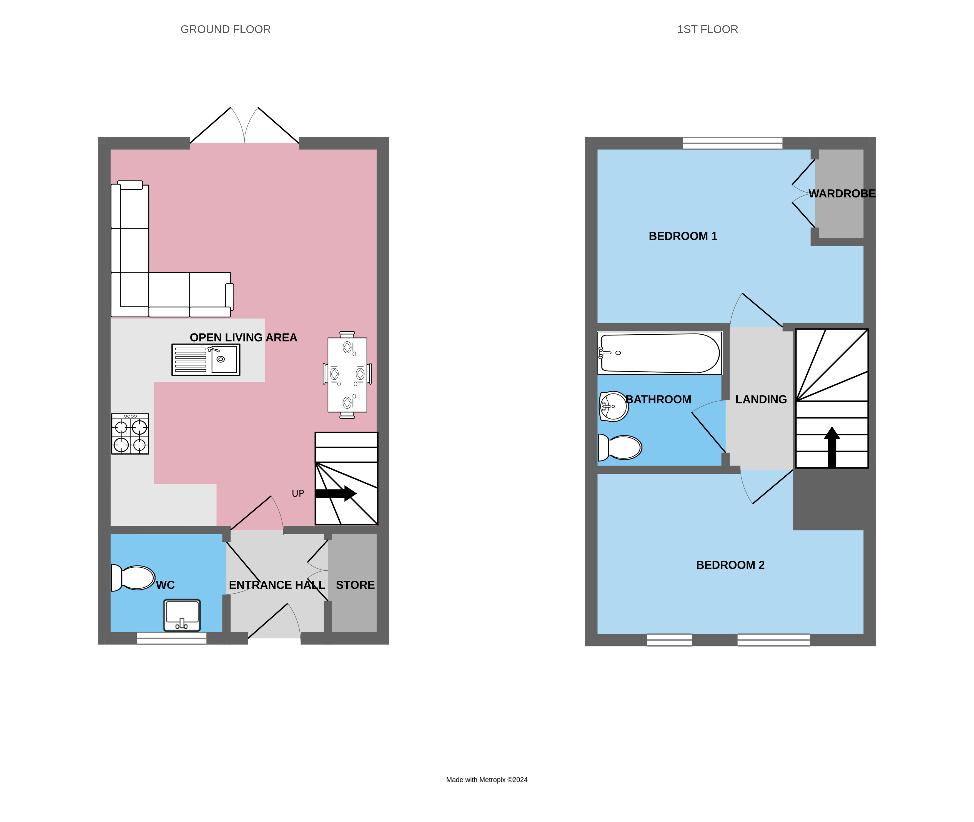 2 bedroom property for sale - floorplan