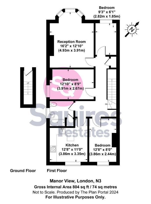 3 bedroom flat for sale - floorplan