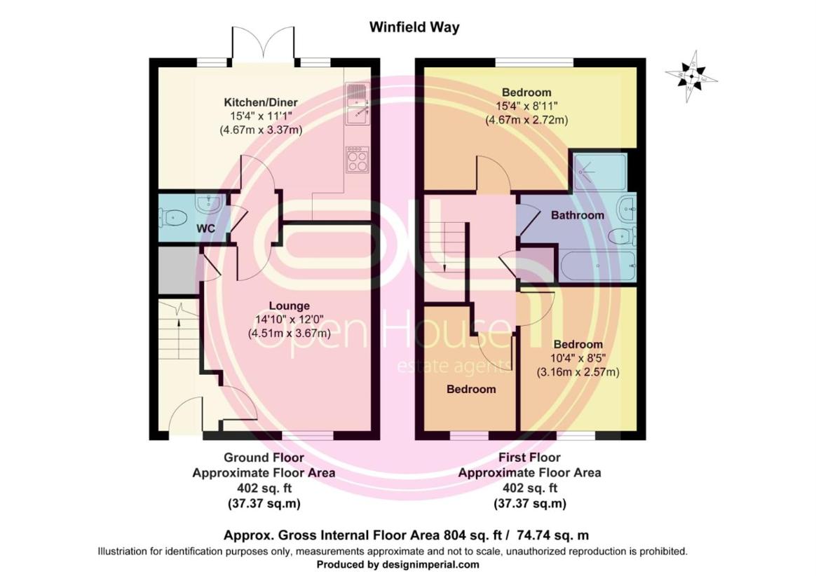 3 bedroom end of terrace house for sale - floorplan