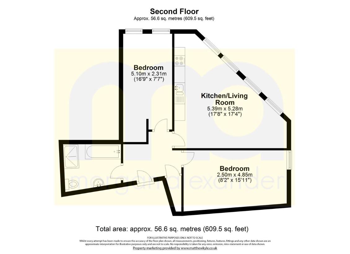 2 bedroom flat for sale - floorplan