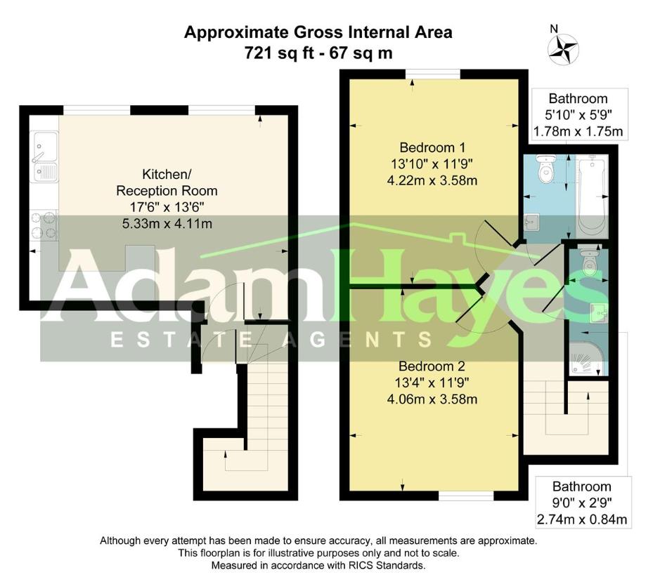 2 bedroom flat for sale - floorplan