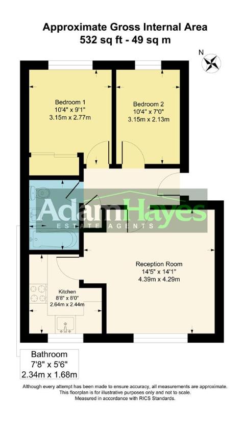 2 bedroom flat for sale - floorplan