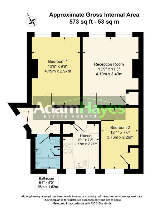 2 bedroom flat for sale - floorplan