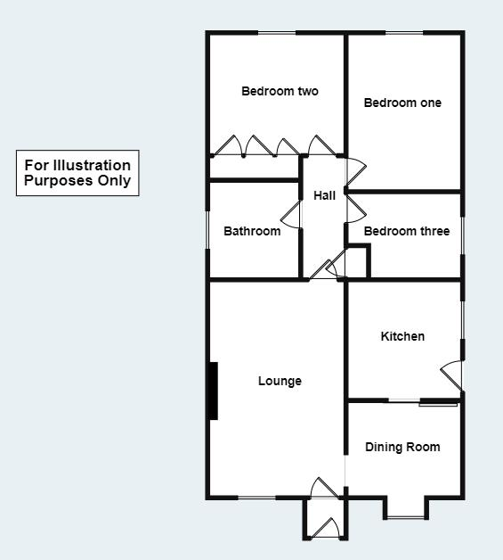 3 bedroom bungalow for sale - floorplan