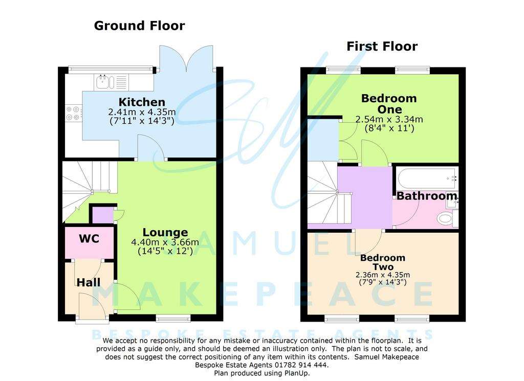 2 bedroom terraced house for sale - floorplan